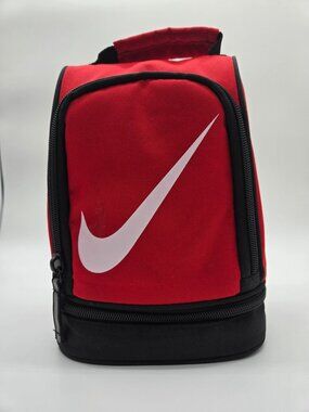 Nike Red Black Insulated Lunch Bag Thermal Lunch Tote Swoosh Logo